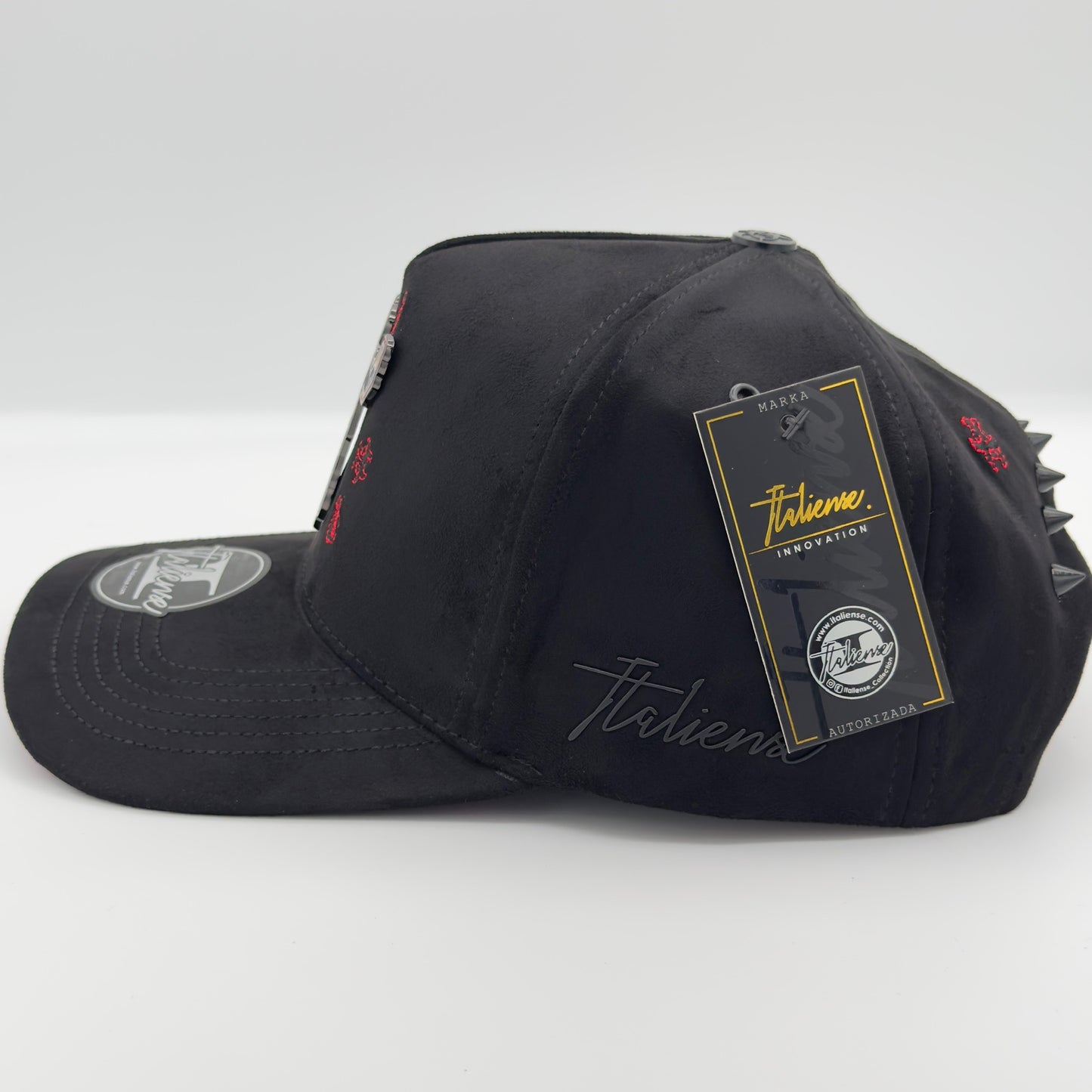 Black/Red Chino Antrax Semi-Curved Cap