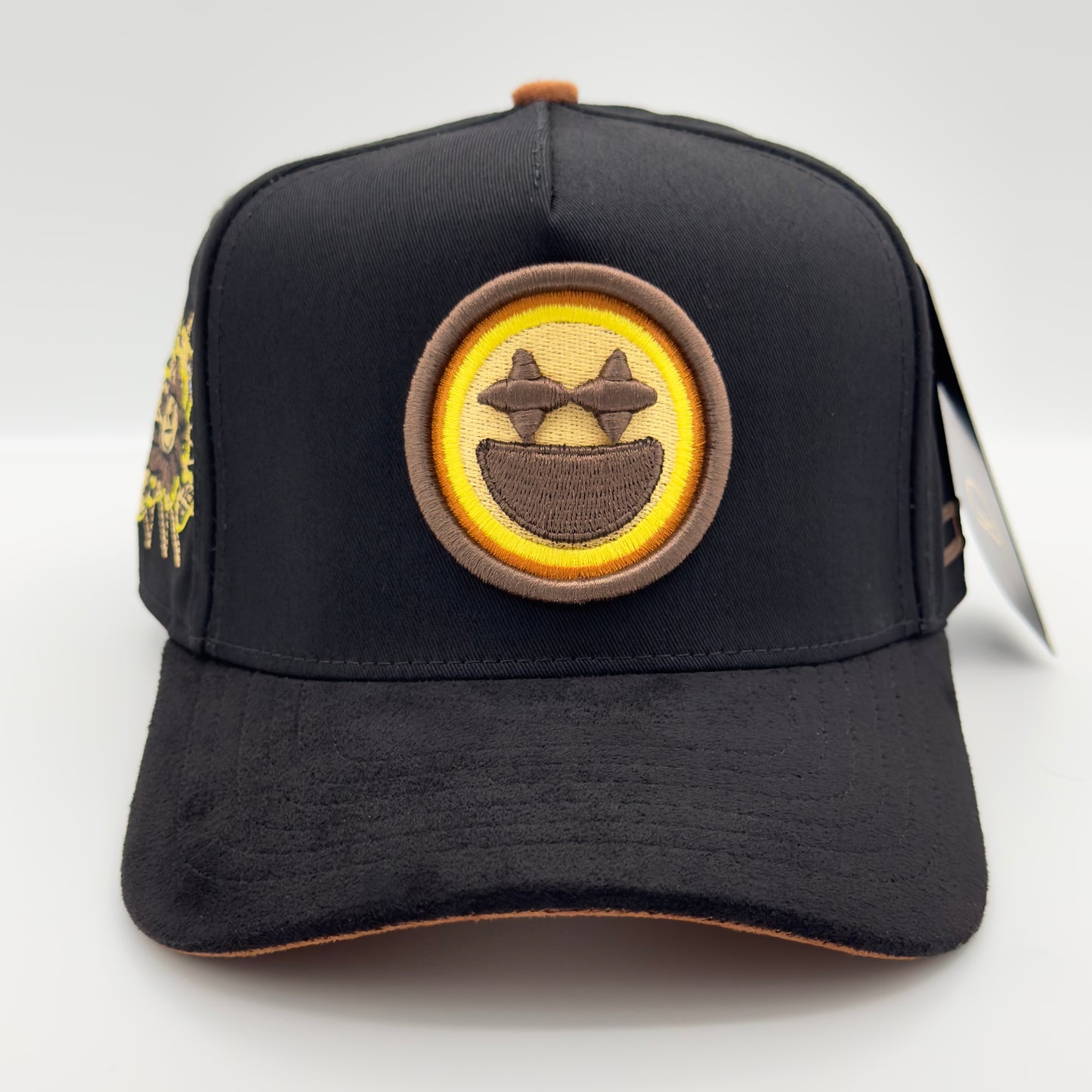 Beautiful Disaster Black/Yellow Happy Face Semi-Curved Cap