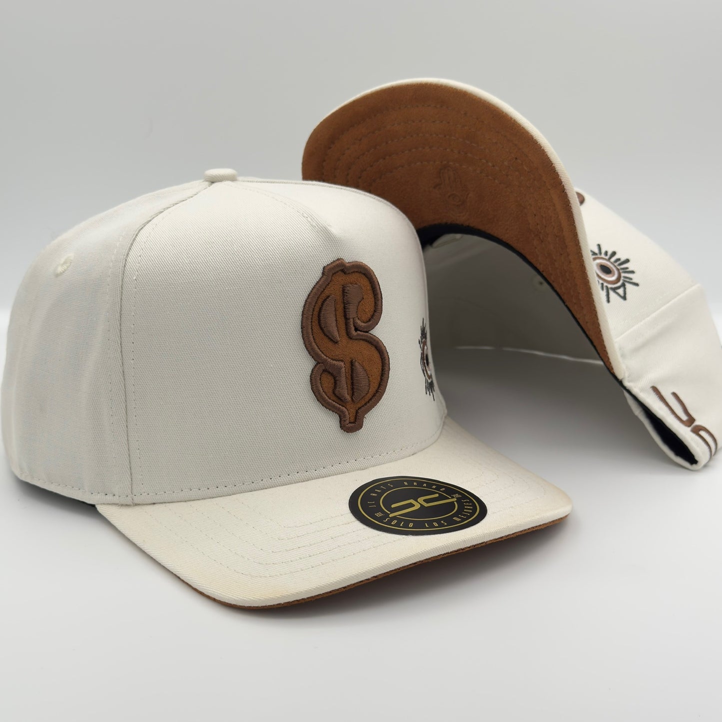 Beige/Brown Cash Money Flat Cap