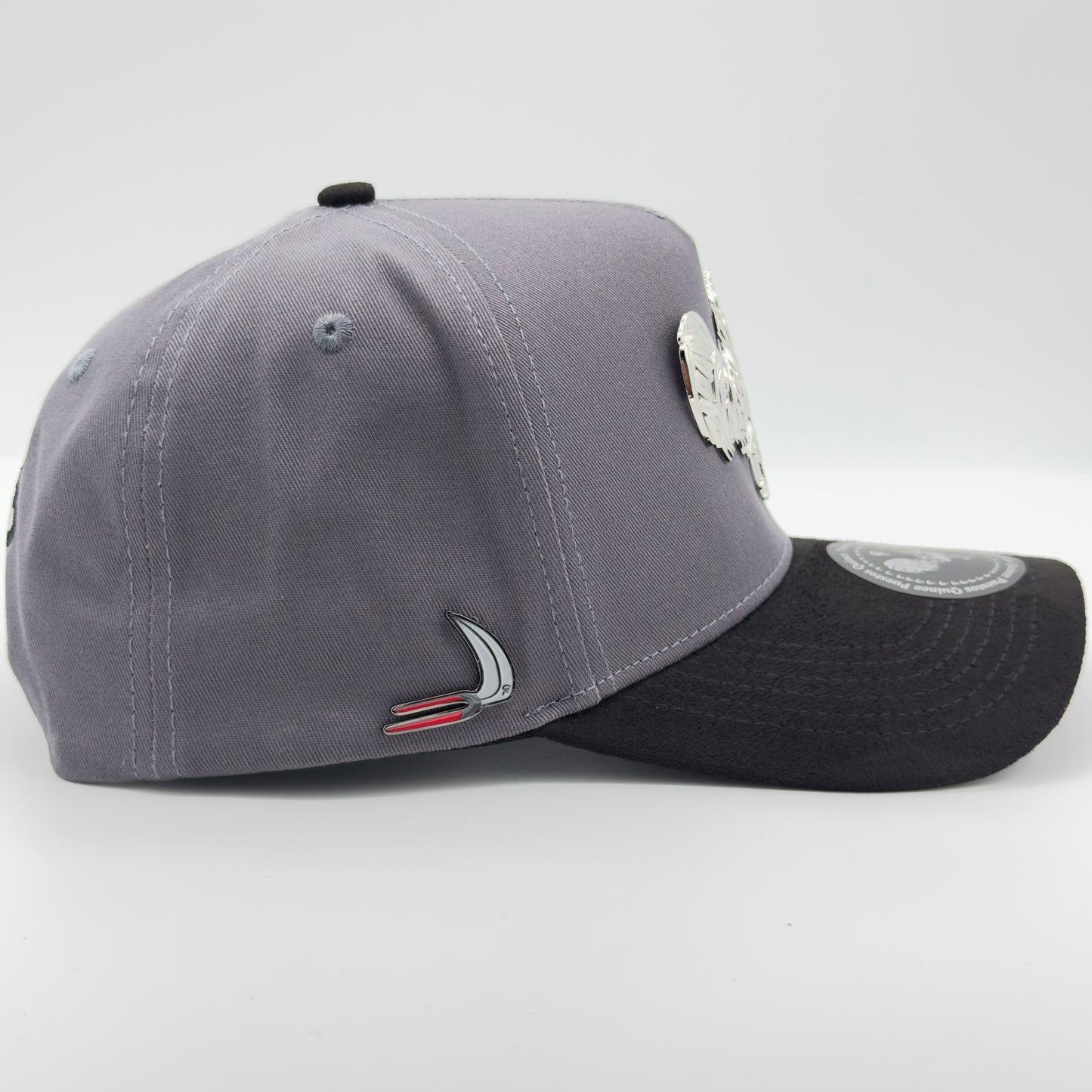 New Edition Gray Silver Rooster Semi-Curved Cap