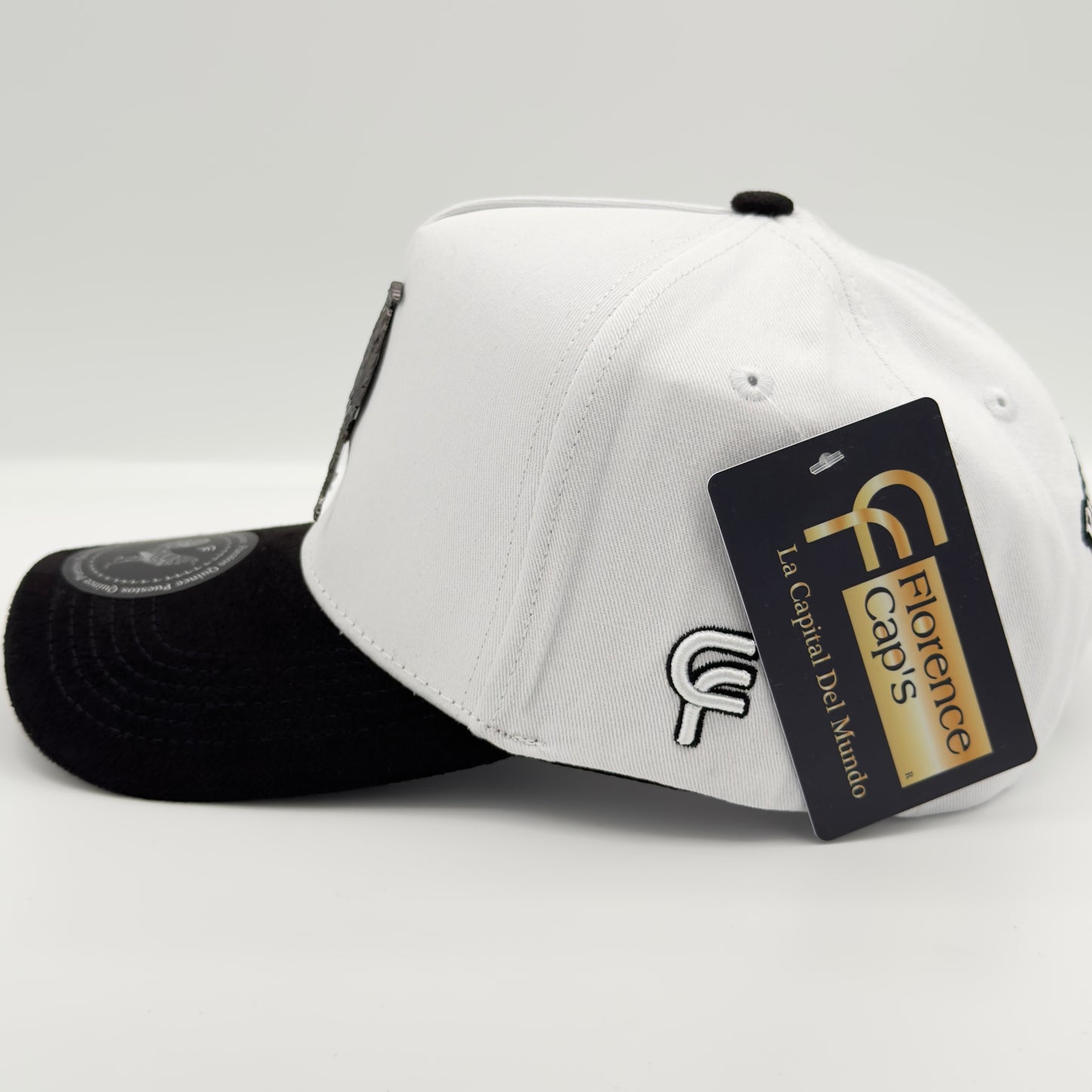 New Edition Black Rooster White Semi-Curved Cap