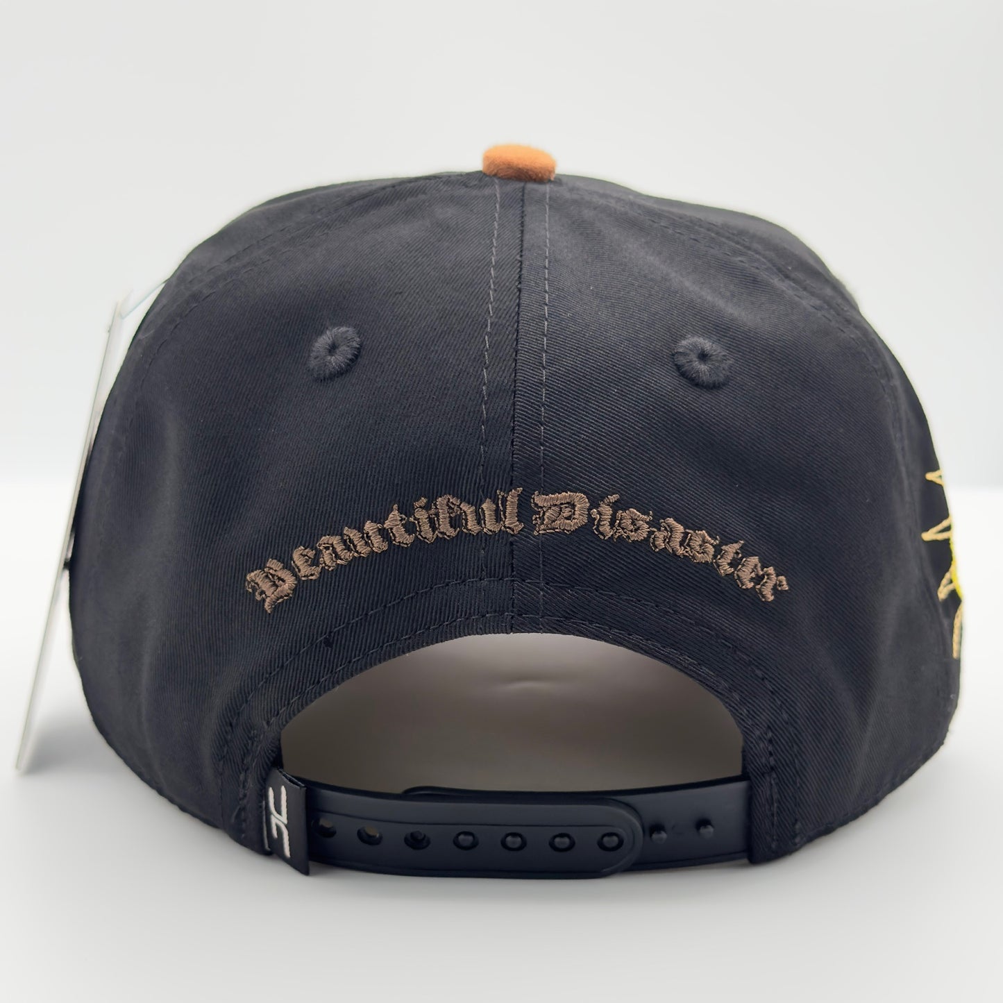 Beautiful Disaster Black/Yellow Happy Face Semi-Curved Cap