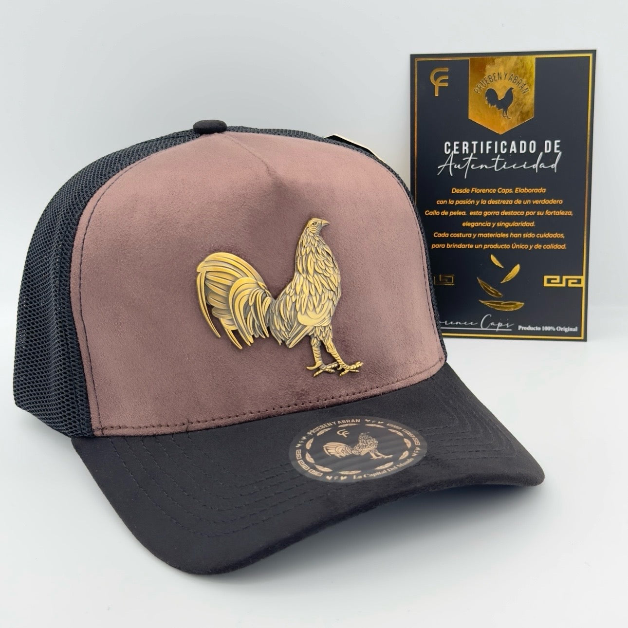 Brown Golden Rooster Mesh Cap