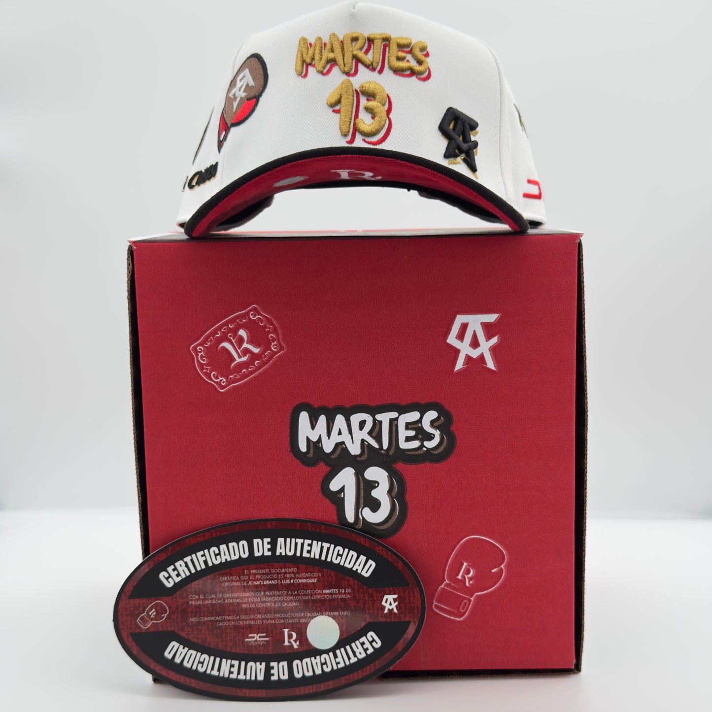 White Martes 13 LRC x CA Semi-Curved Cap