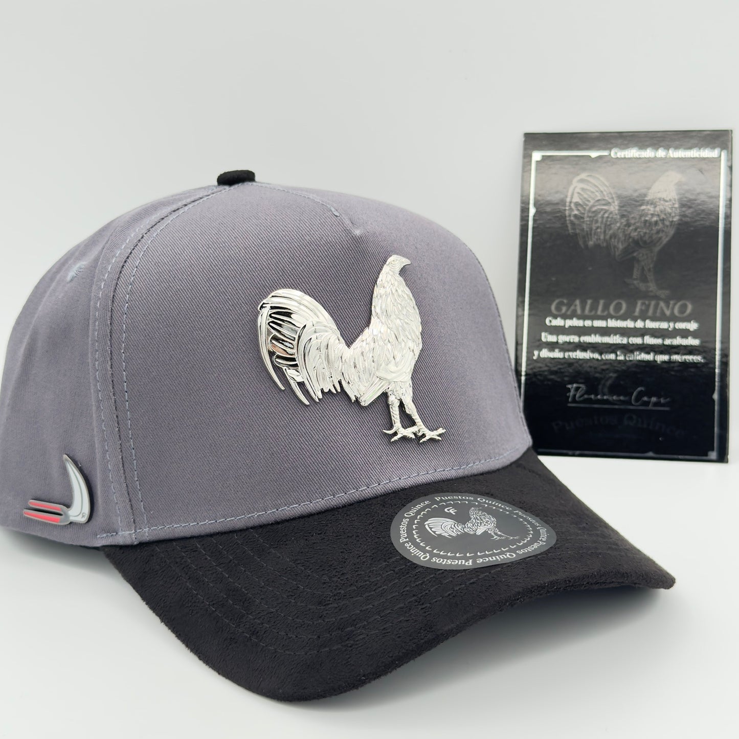 New Edition Gray Silver Rooster Semi-Curved Cap