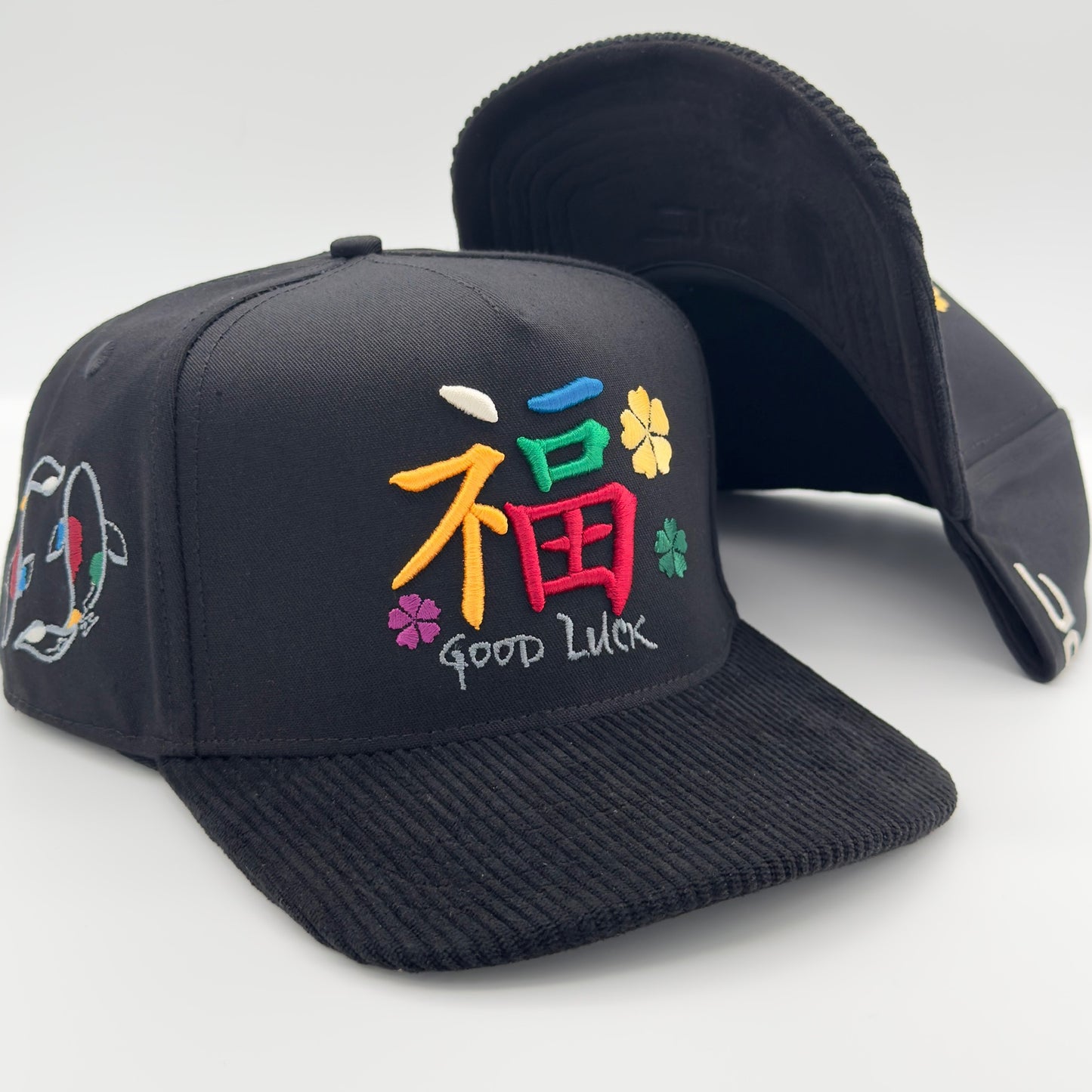Rainbow “Good Luck” Flat Cap