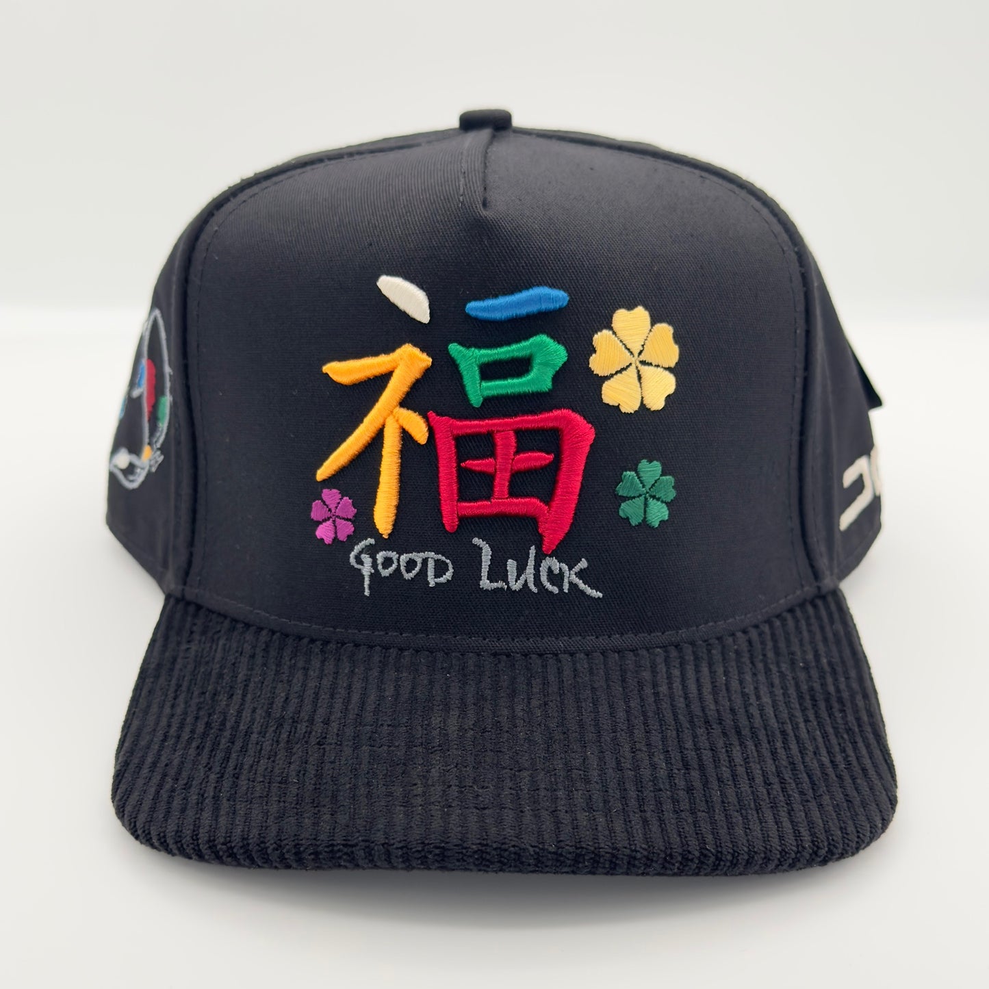 Rainbow “Good Luck” Flat Cap