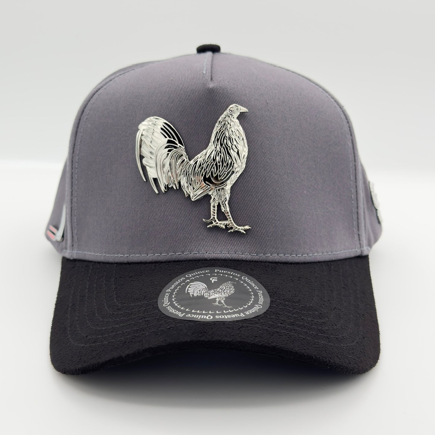 New Edition Gray Silver Rooster Semi-Curved Cap