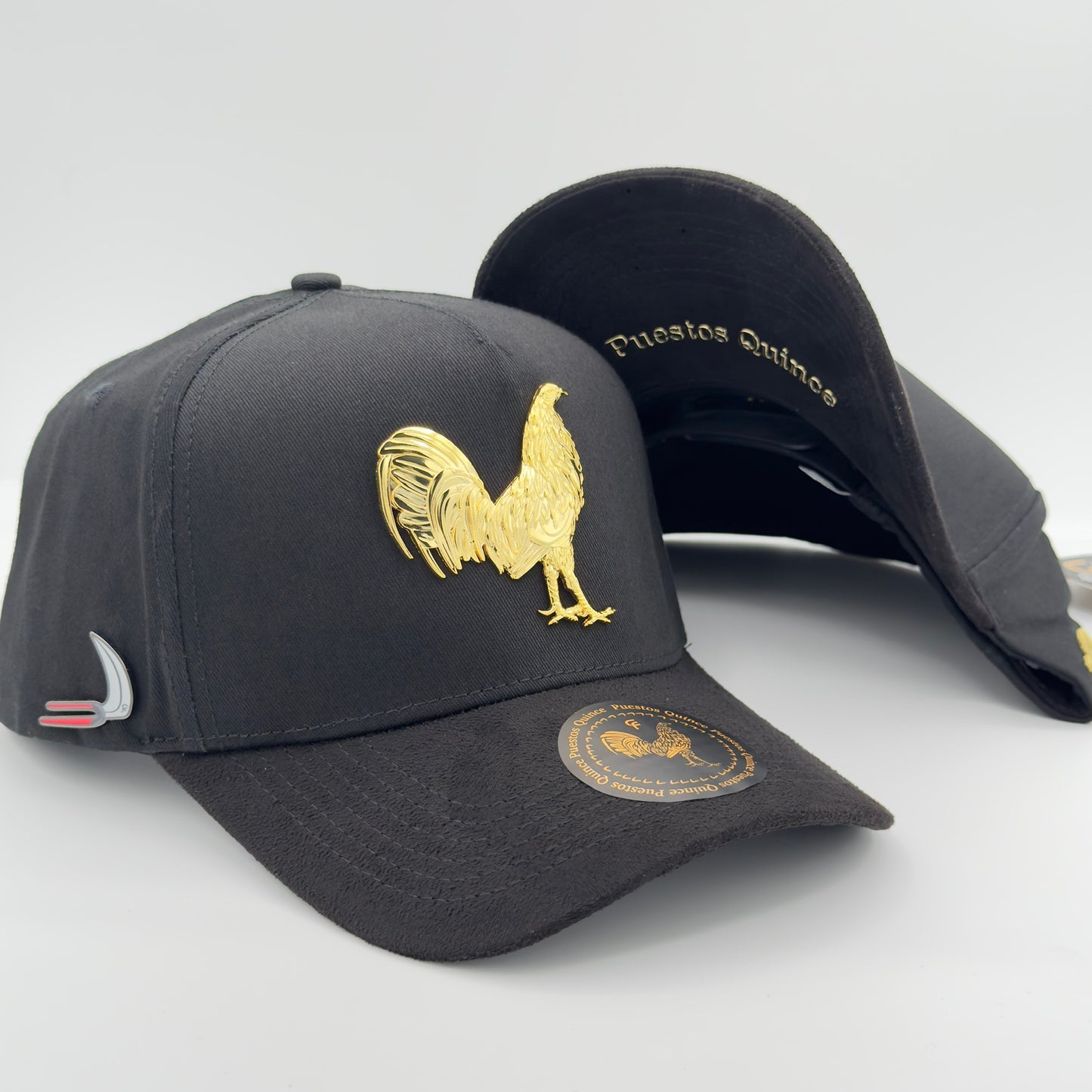 New Edition Black Golden Rooster Semi-Curved Cap
