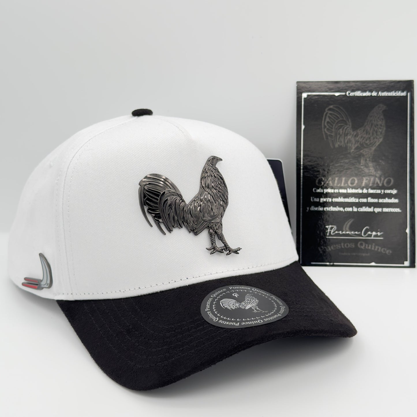 New Edition Black Rooster White Semi-Curved Cap