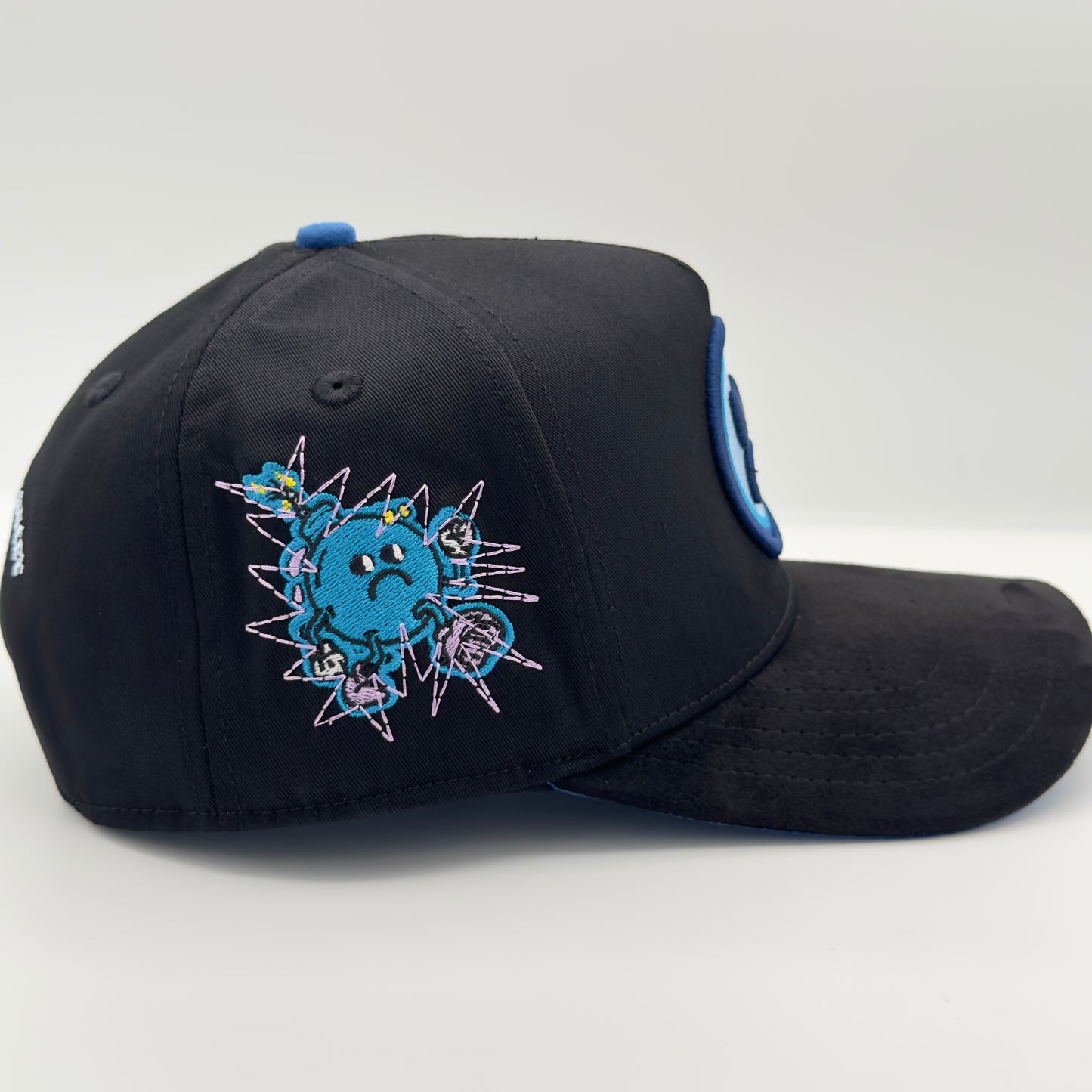 Beautiful Disaster Black/Blue Sad Face Semi-Curved Cap