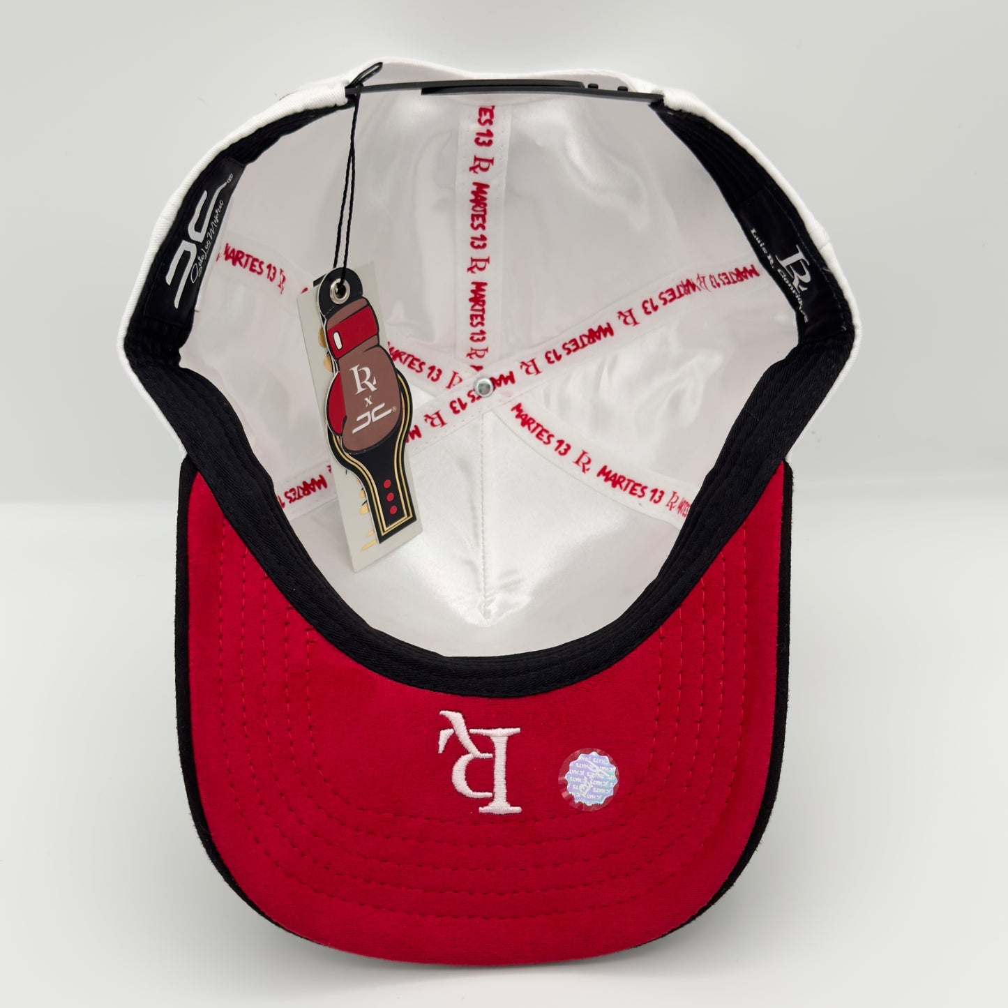 White Martes 13 LRC x CA Semi-Curved Cap