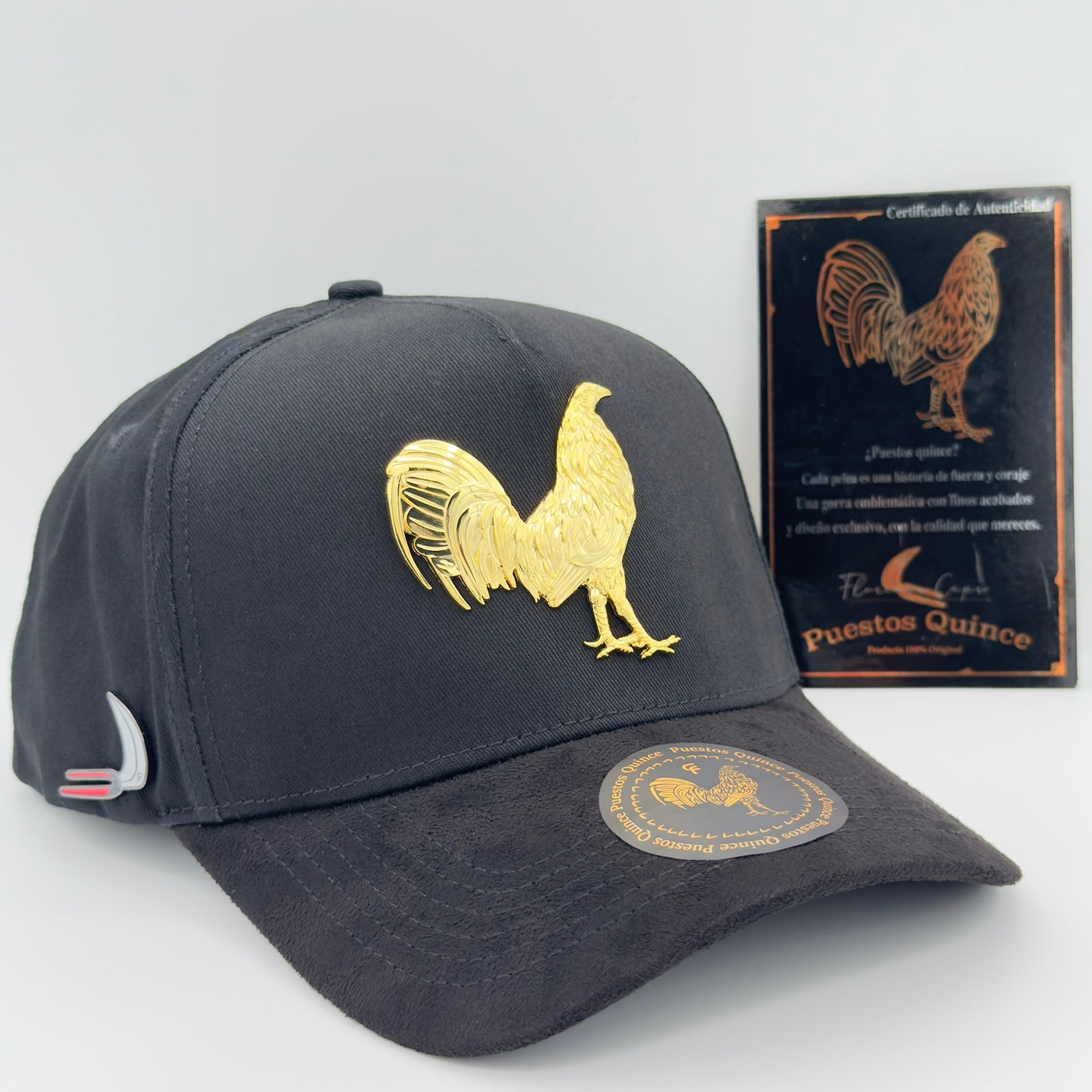 New Edition Black Golden Rooster Semi-Curved Cap