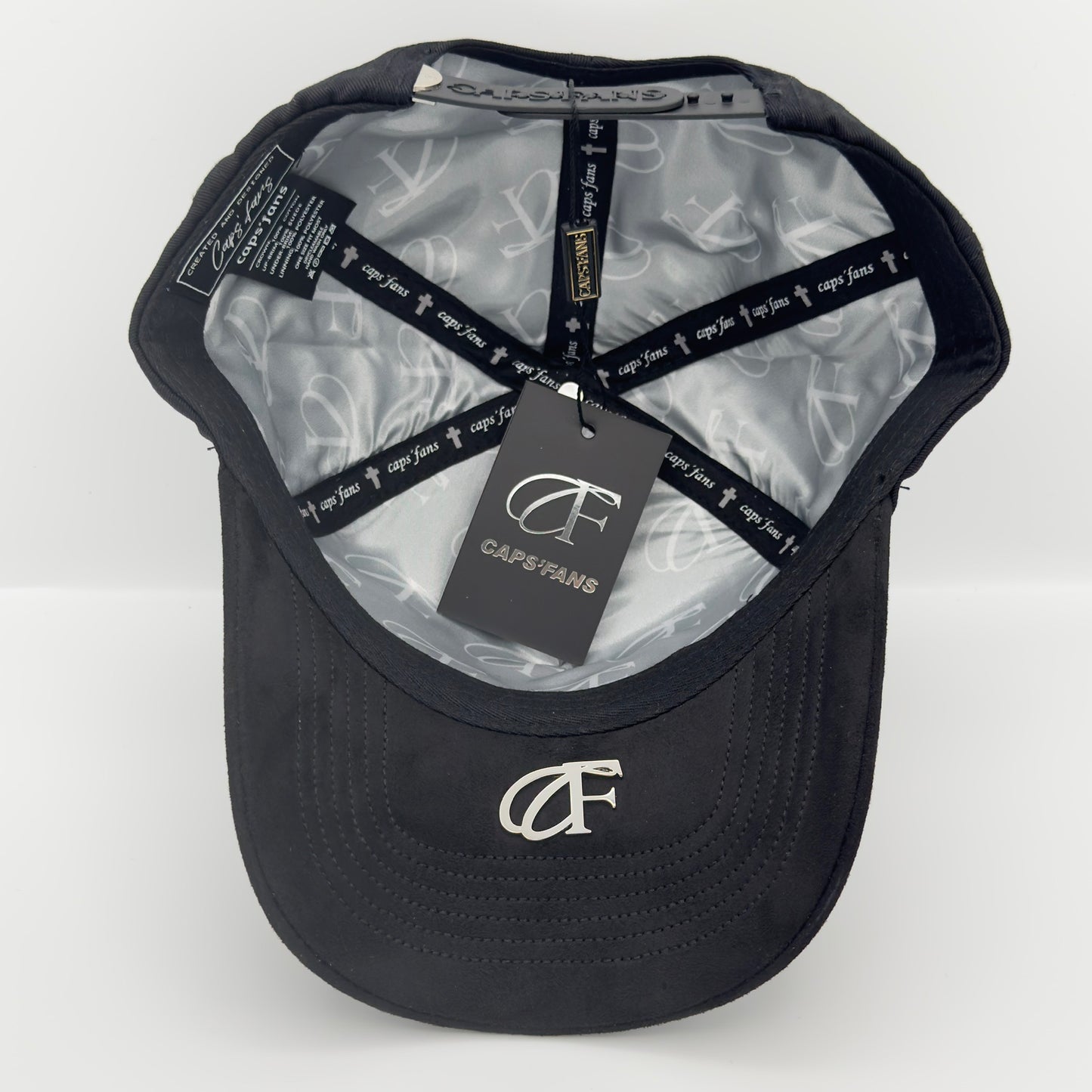 Diamond Silver Cross Semi-Curved Cap