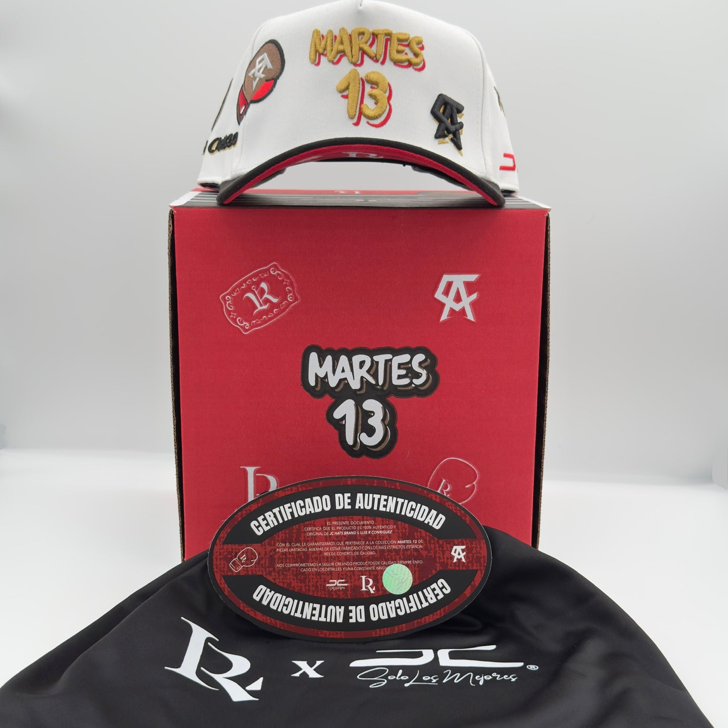 White Martes 13 LRC x CA Semi-Curved Cap