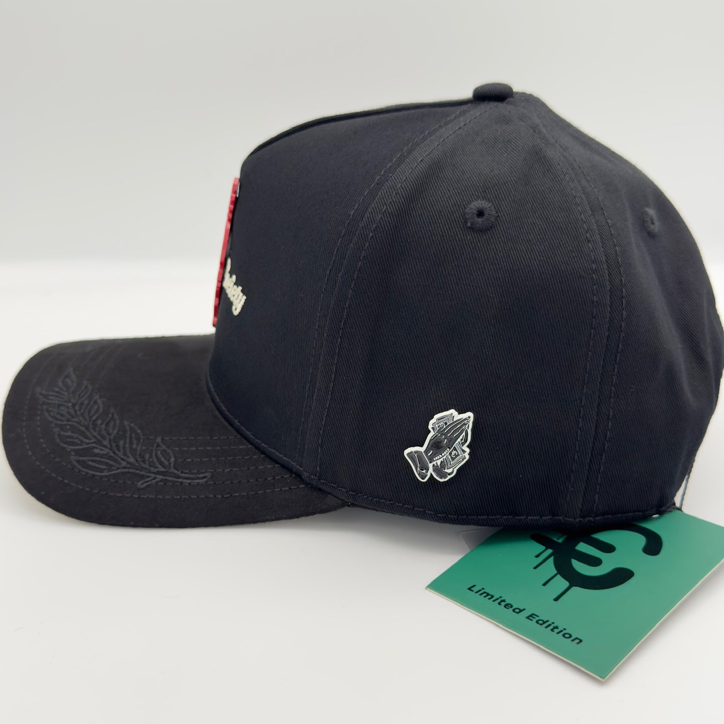 Red Angel Black Curved Cap