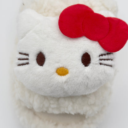 White Vanilla Fluffy Hello Kitty Slippers