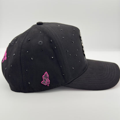 Purple Teddy Black Curved Cap