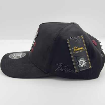 Black/Red Chino Antrax Semi-Curved Cap