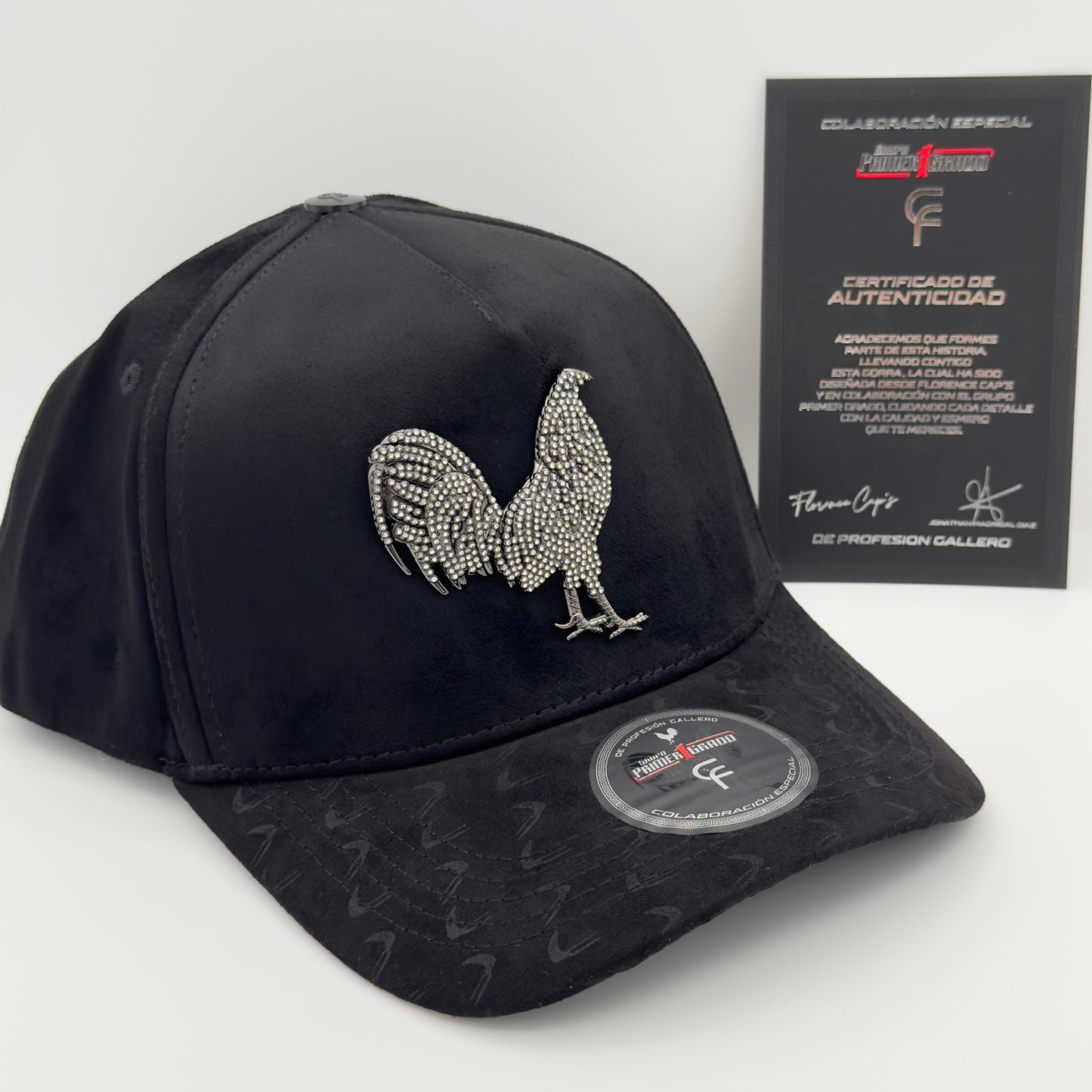 White Diamond Edition Silver Rooster Curved Cap