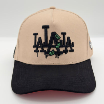 Beige LA LA LA Curved Cap