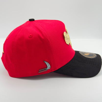 New Edition Red Golden Rooster Semi-Curved Cap