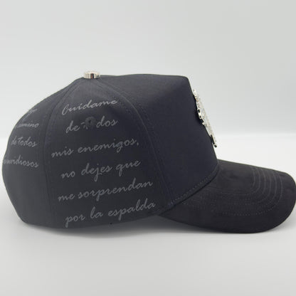 Diamond Silver Cross Semi-Curved Cap