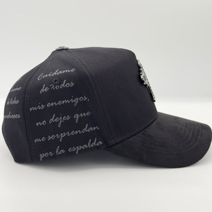 Diamond Black Cross Semi-Curved Cap