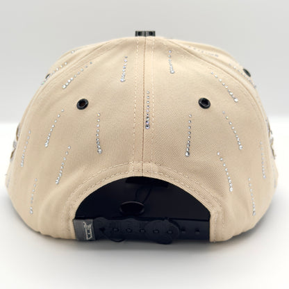 Beige/Brown Elegan Cross Semi-Curved Cap