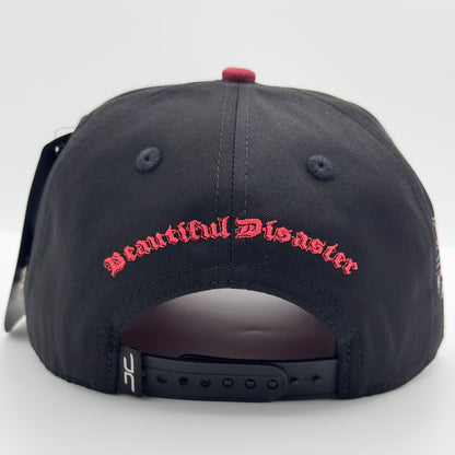 Beautiful Disaster Black/Red Angry Face Semi-Curved Cap