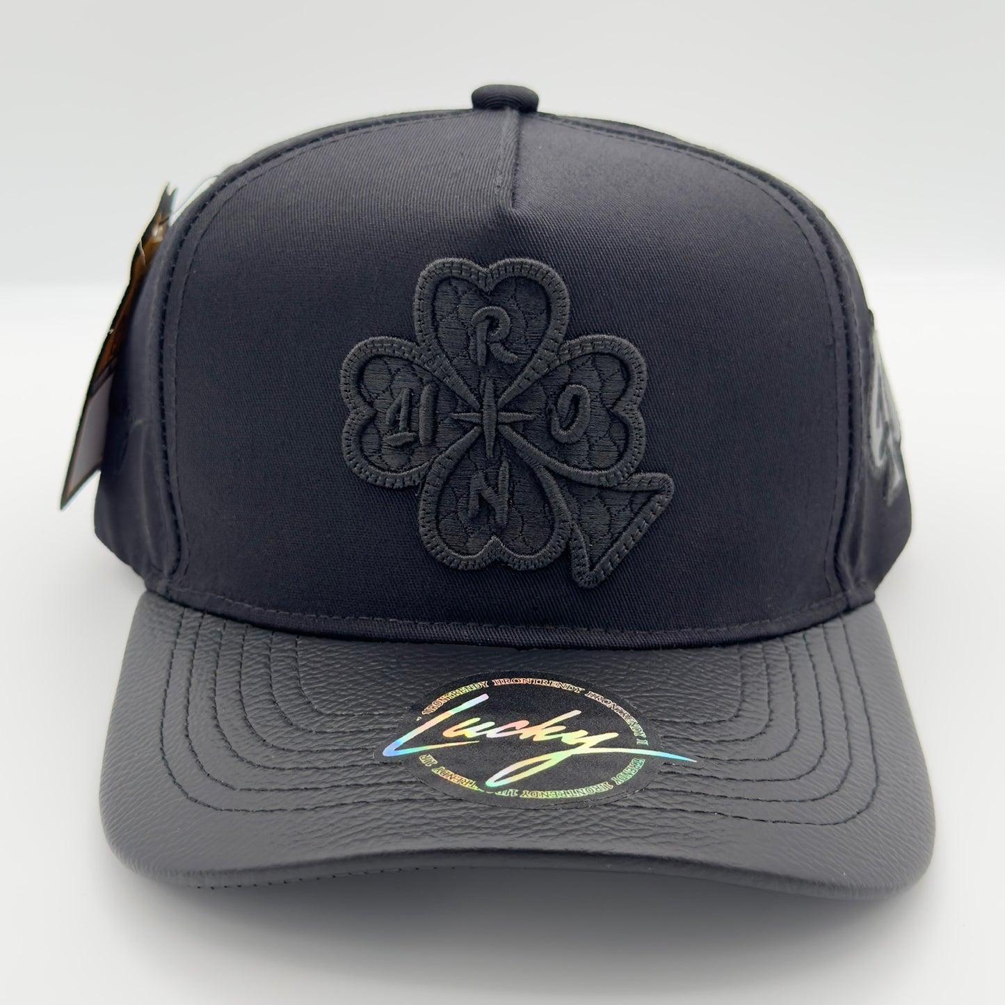 Luxury Lucky Black Clover Curved Cap