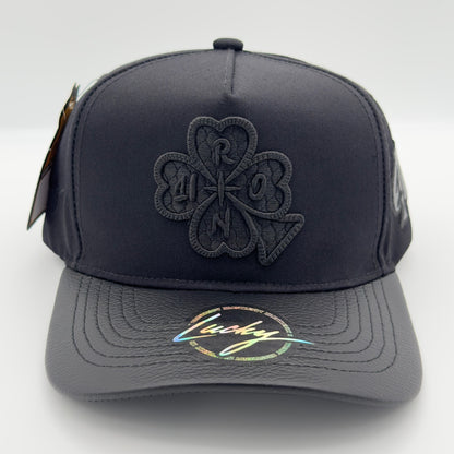 Luxury Lucky Black Clover Curved Cap