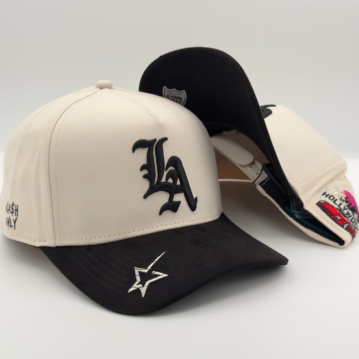 White LA Semi-Curved Cap