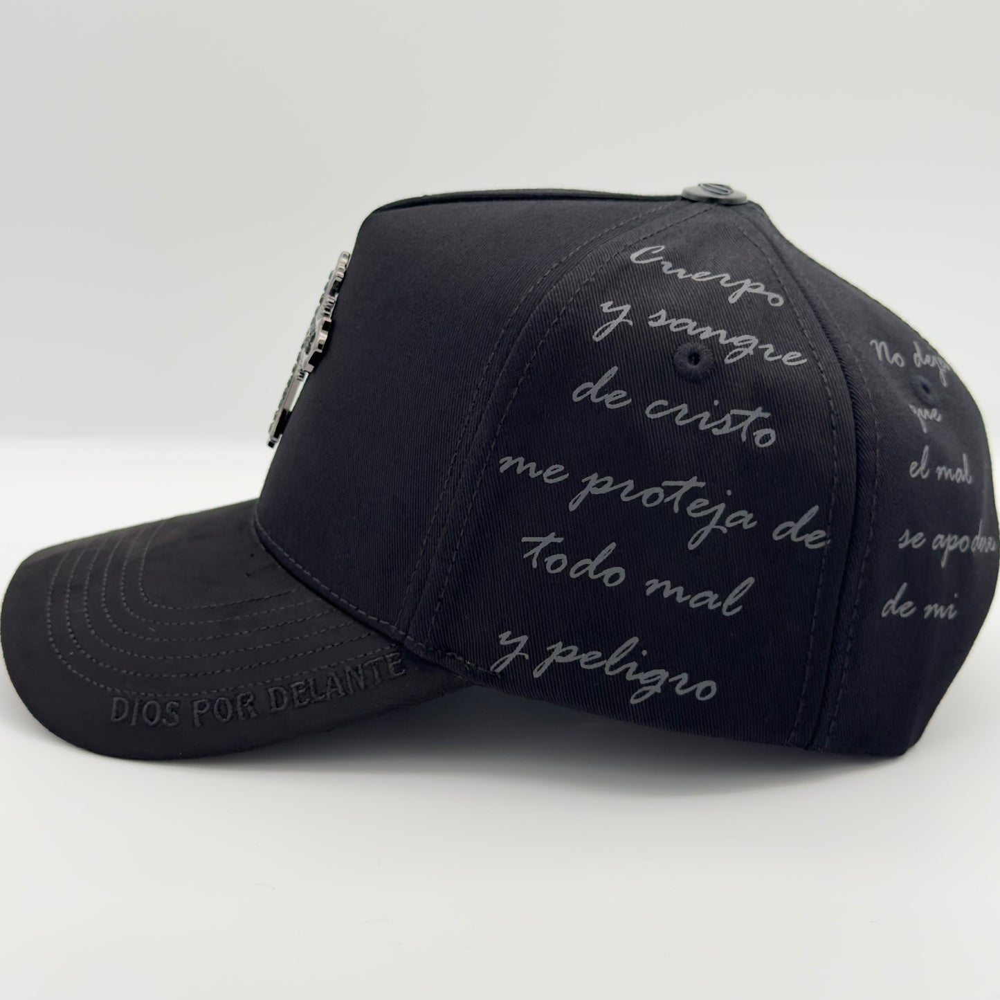 Diamond Black Cross Semi-Curved Cap