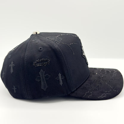 Three Crosses Semi-Curved Diamonded Cap