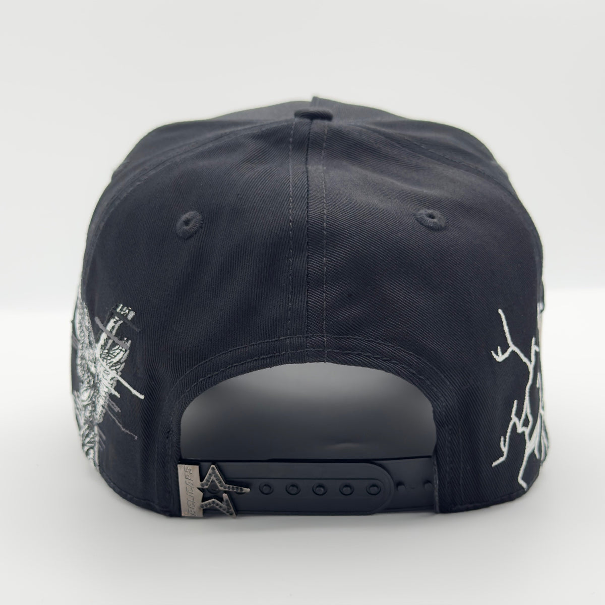 Black LA “Glitch” Fancy Elegant Semi-Curved Cap