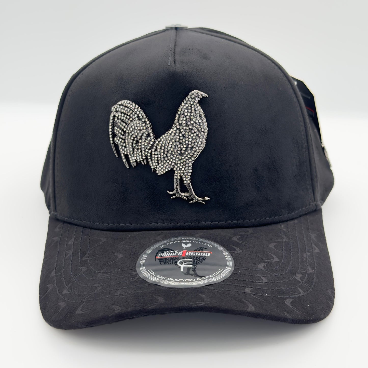 White Diamond Edition Silver Rooster Curved Cap