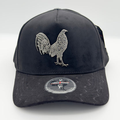 White Diamond Edition Silver Rooster Curved Cap