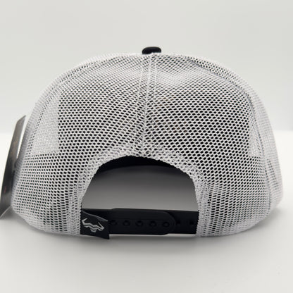 White/Black Spotted Steer Mesh Flat Cap