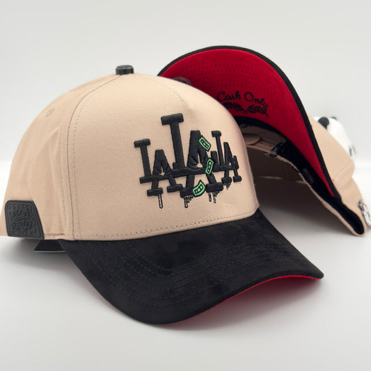 Beige LALALA Raining Money Semi-Curved Cap