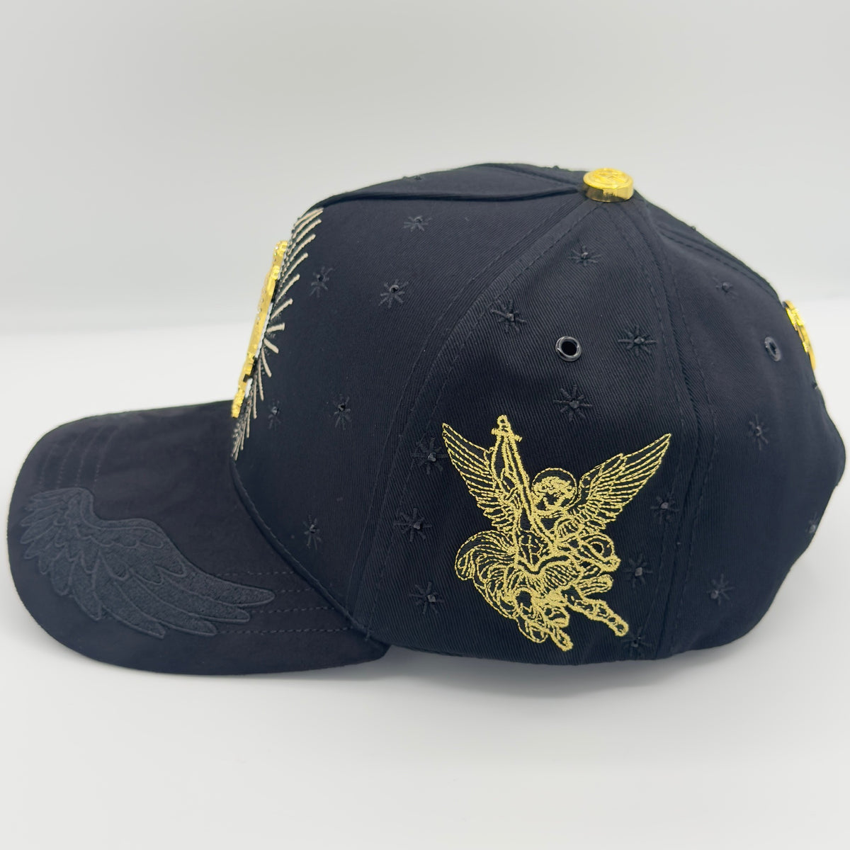 Golden Virgencita Luxury Elegant Semi-Curved Cap