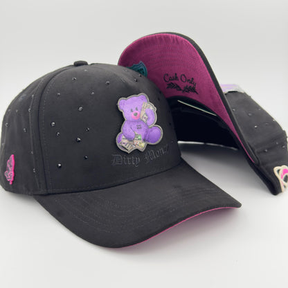 Purple Teddy Black Curved Cap