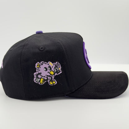 Beautiful Disaster Black/Purple Hungry Face Semi-Curved Cap