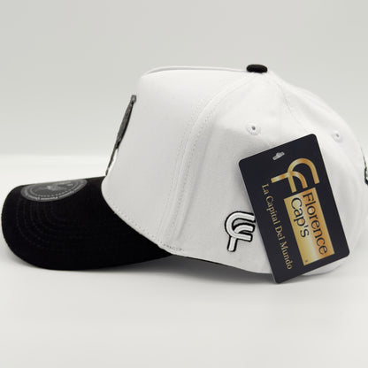 New Edition Black Rooster White Semi-Curved Cap