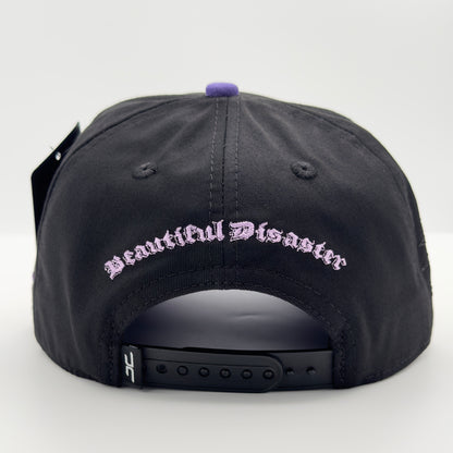 Beautiful Disaster Black/Purple Hungry Face Semi-Curved Cap