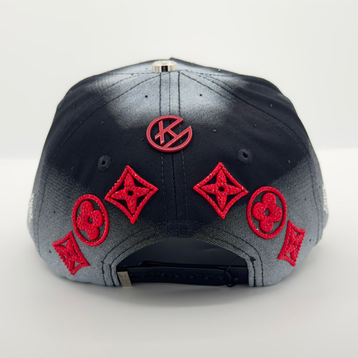 Black/Gray Diamonded H Luxury Elegant Semi-Curved Cap