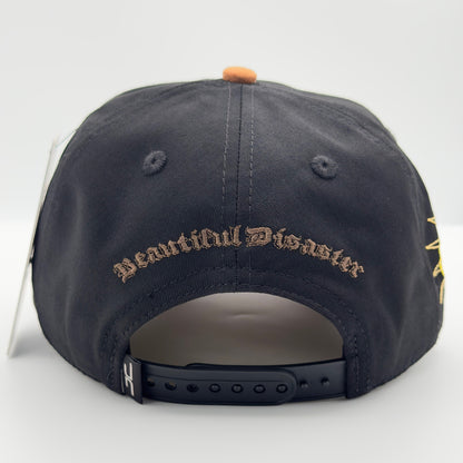 Beautiful Disaster Black/Yellow Happy Face Semi-Curved Cap