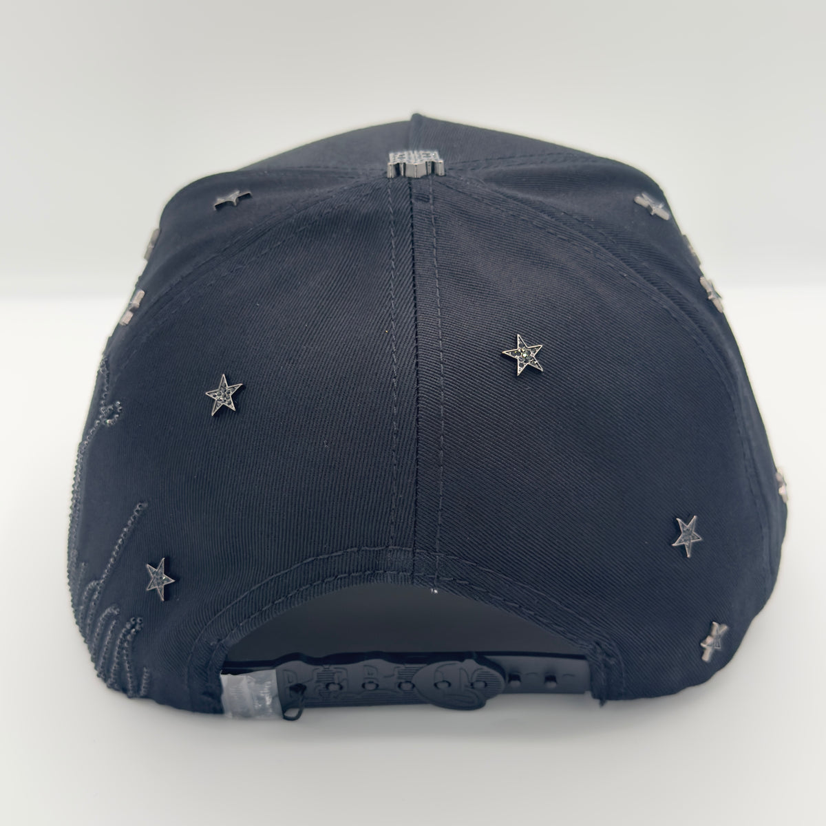 NEW Gray San Judas Luxury Diamonded Pins Semi-Curved Cap