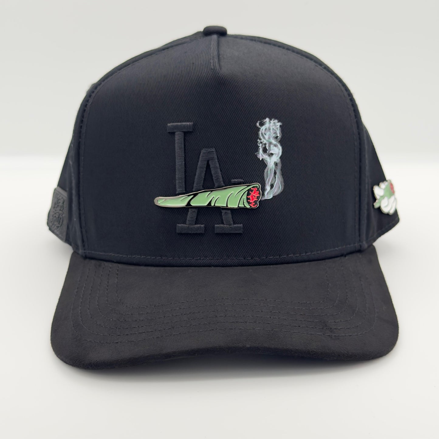 Black LA Smoking Semi-Curved Cap