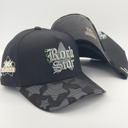 Black/Gray Rockstar Cap